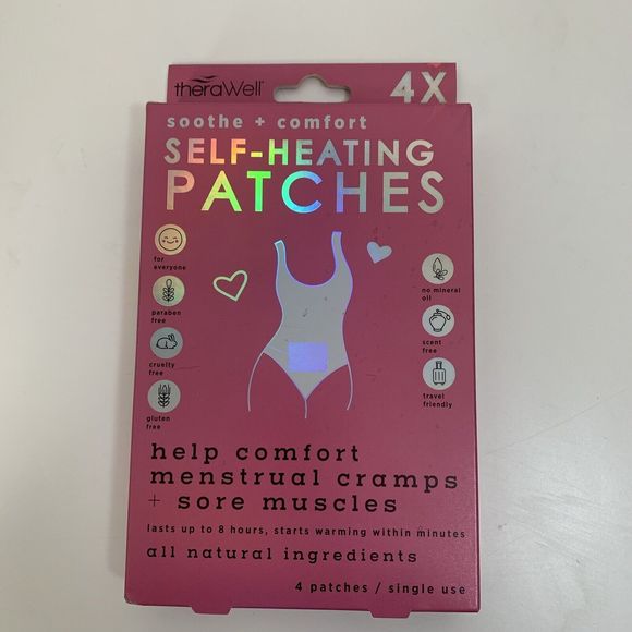 NIB 4 THERAWELL Menstrual Period Cramp Relief Natural Heat Therapy Patches - Picture 1 of 2